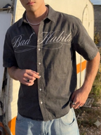 Washed Oversized Cuban Collar Shirt
