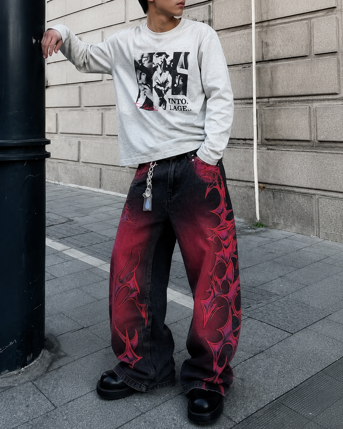 Inferno Fade Tribal Baggy Jeans