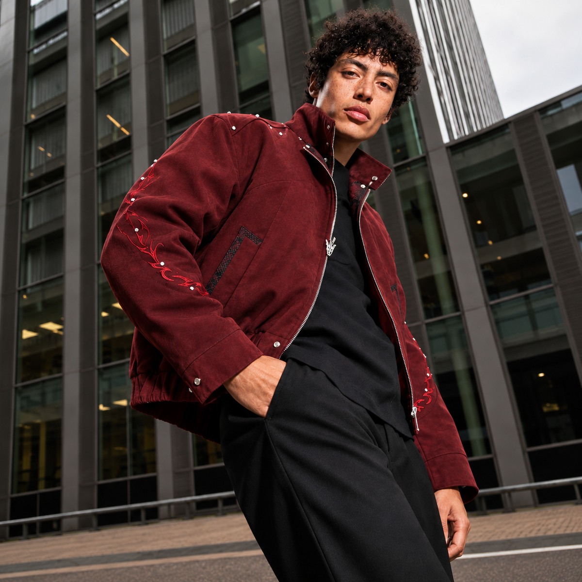Crimson Flame Zip Jacket