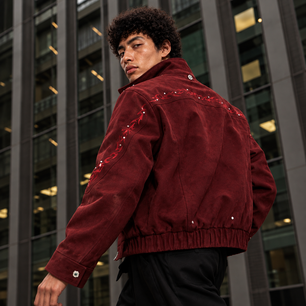 Crimson Flame Zip Jacket