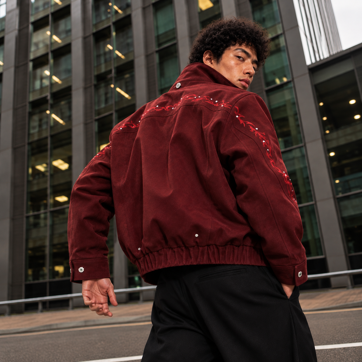 Crimson Flame Zip Jacket