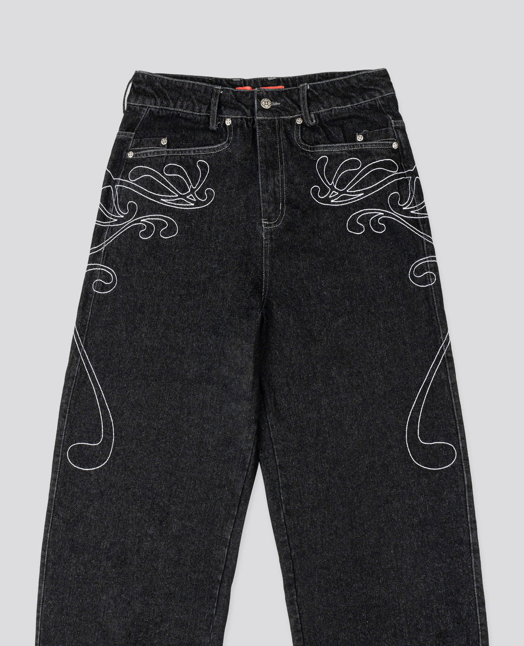 Dark Neoart Embroidered Jeans