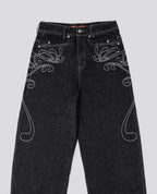 Dark Neoart Embroidered Jeans