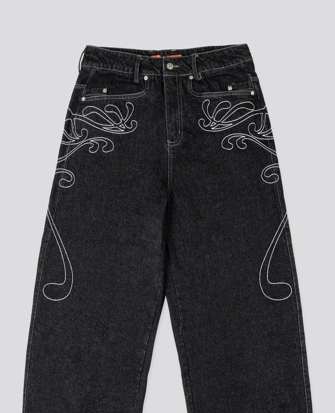 Dark Neoart Embroidered Jeans