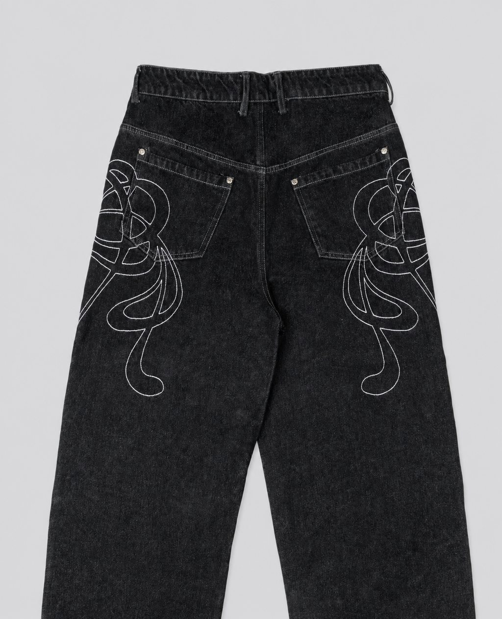 Dark Neoart Embroidered Jeans