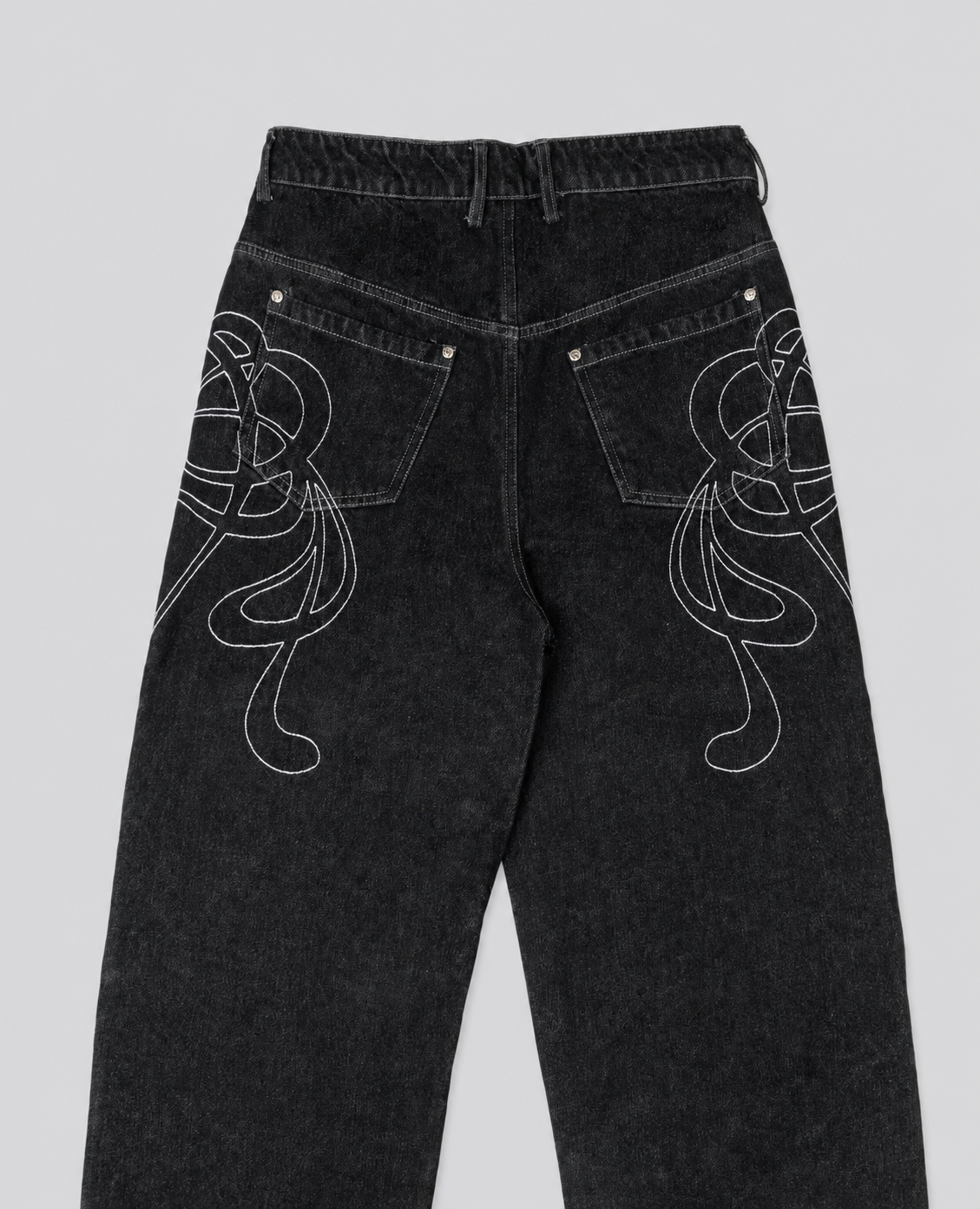 Dark Neoart Embroidered Jeans