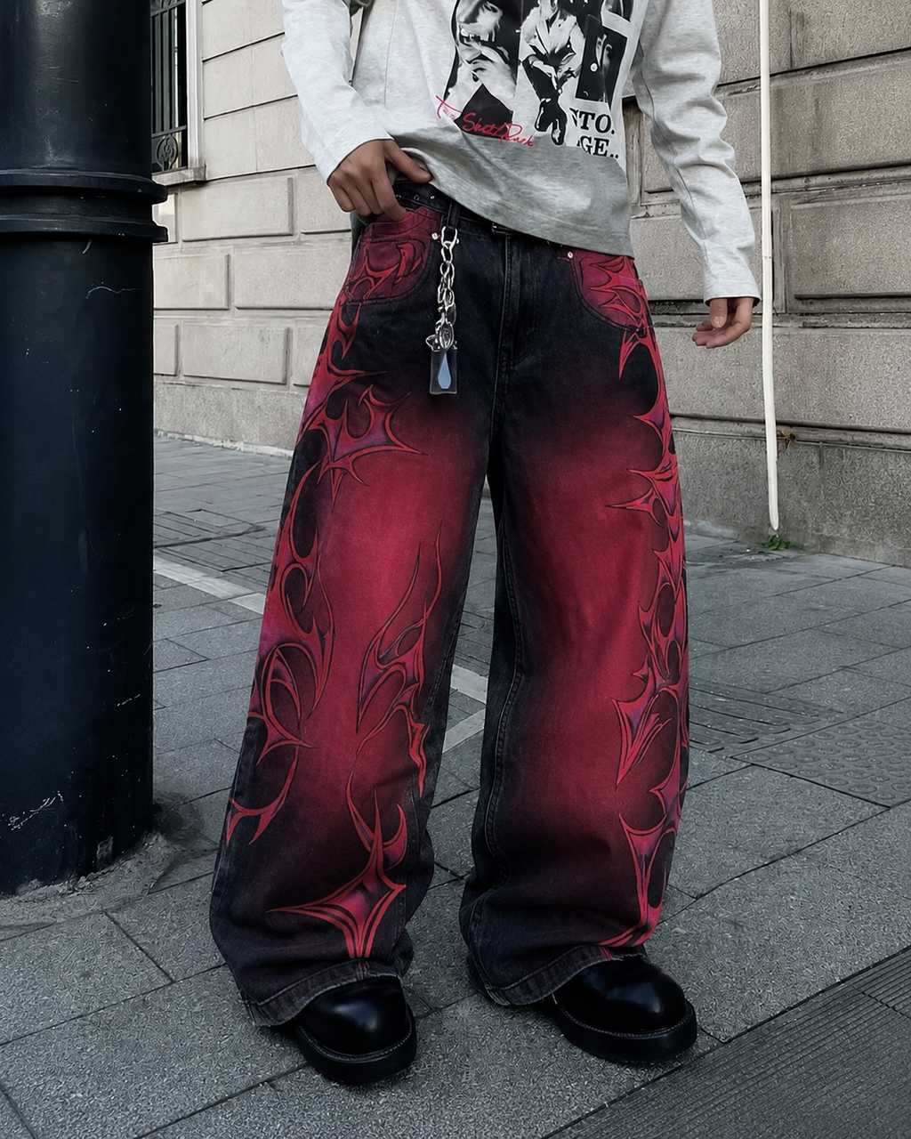 Inferno Fade Tribal Baggy Jeans