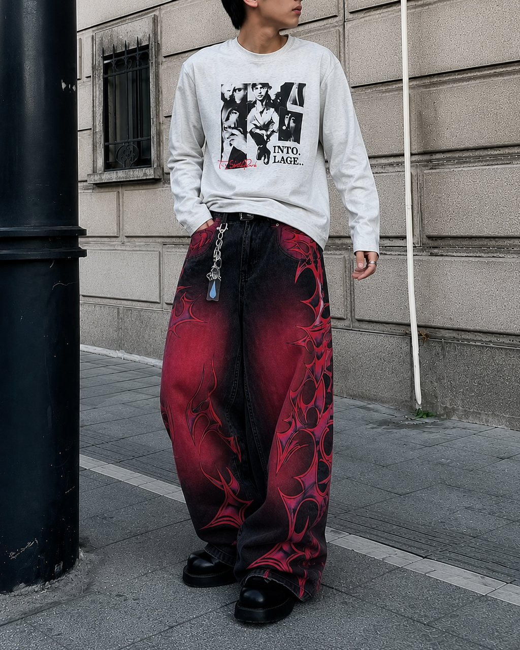 Inferno Fade Tribal Baggy Jeans